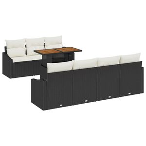 vidaXL Aia s&ouml;&ouml;gilaudade komplekt padjaga 8 pcs Must ja kreem