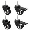 vidaXL lillepotile m&otilde;eldud rattad 4 tk, mustad, 8 x 3,5 x 8 cm, raud