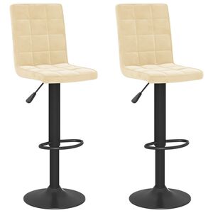 vidaXL baaripukid 2 tk, kreemjas, samet