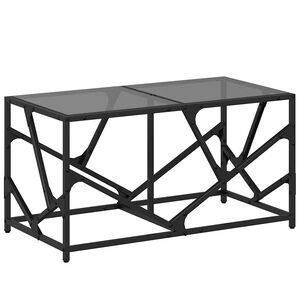 vidaXL kohvilaud, must klaasplaat, 78,5x40x41 cm, teras