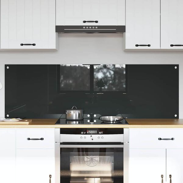 vidaXL K&ouml;gi Splashback 2 pcs Tumehall 80 x 50 cm karastatud klaas
