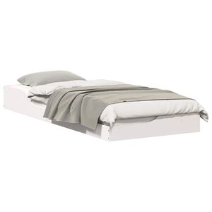 vidaXL Voodi raam Valge 100 x 220 cm Tahke m&auml;nd