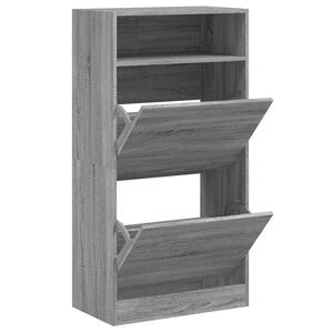 vidaXL jalatsikapp, hall Sonoma tamm, 60 x 34 x 116 cm, tehispuit