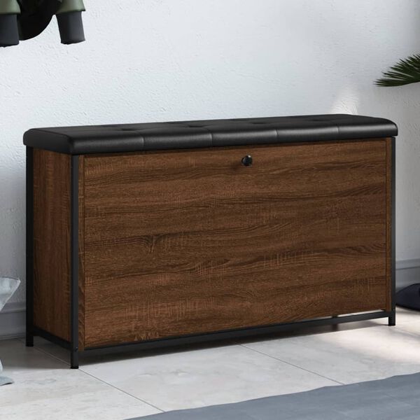 vidaXL klappuksega jalatsipink, pruun tamm, 102 x 32 x 56 cm