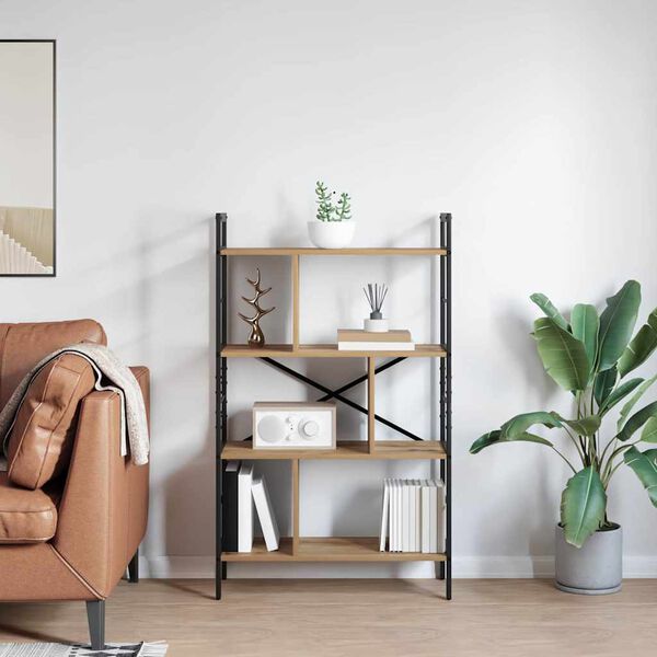 vidaXL Raamatukapp K&auml;sit&ouml;&ouml;puu 75 x 30 x 123,5 cm Tehispuit