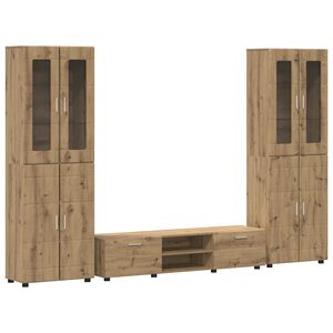 vidaXL Telerikapi komplekt sahtliga FLORIN 3 pcs K&auml;sit&ouml;&ouml;puu Tehispuit