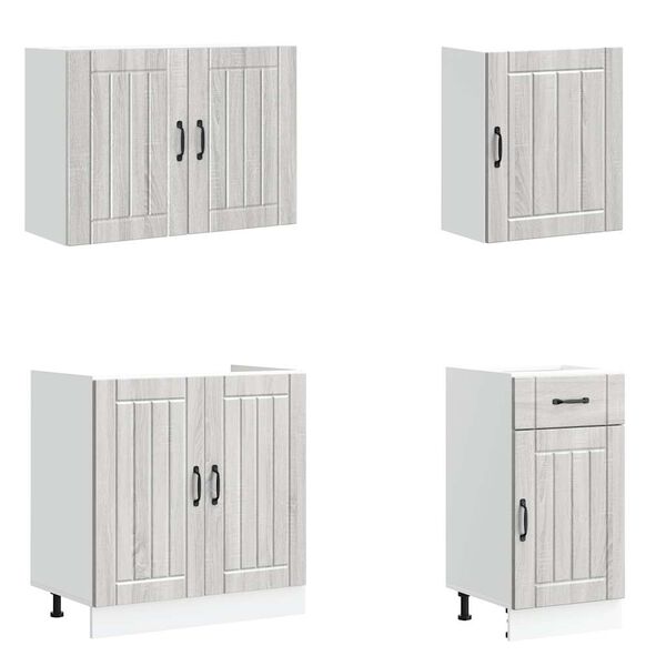 vidaXL 7-osaline k&ouml;&ouml;gikapi komplekt Lucca, tehispuit