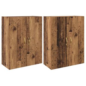 vidaXL Seinale kinnitatav kapp 2 pcs Vana puit 69,5 x 34 x 90 cm
