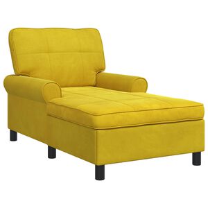 vidaXL Chaise Lounge padjaga Kollane 91 x 157 x 91 cm Samet