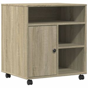 vidaXL ratastega printerialus, Sonoma tamm, 60x50x67 cm