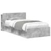 vidaXL Voodiraam ladustamisega peaga Betoonhall 90 x 200 cm Tehispuit