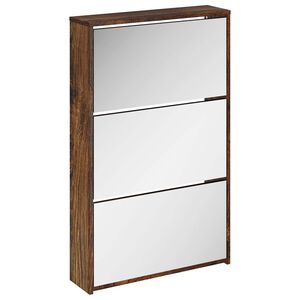 vidaXL 3 sahtliga kingakapp peegliga, suitsutatud tamm, 63x17x102,5 cm