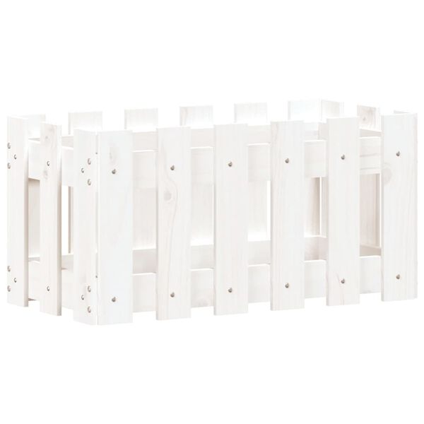 vidaXL aia disainiga taimekast, valge, 60 x 30 x 30 cm, m&auml;nnipuit