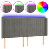 vidaXL LED-voodipeats, helehall, 163x16x118/128 cm, samet