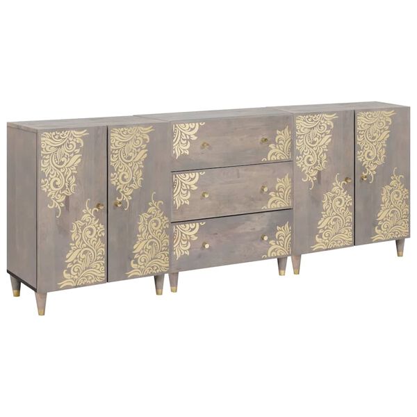 vidaXL Vannitoa kapikomplekt 3 pcs Hall ja kuldne 180 x 33 x 75 cm