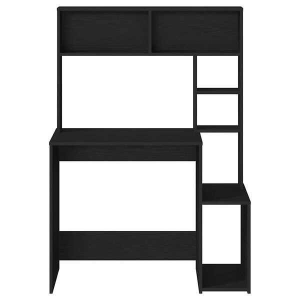 vidaXL riiulitega kirjutuslaud, must, 100x45x140 cm tehispuit