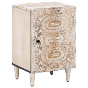 vidaXL Vannitoa kapp uksega Valge 38 x 33,5 x 58 cm Tugev mango puu