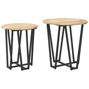 vidaXL Abilaudade komplekt 2 tk Sonoma tamm ja must 50 x 50 x 50,5 cm
