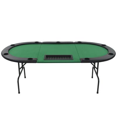 vidaXL kokkupandav pokkerilaud 9 mängijale, ovaalne, roheline