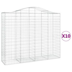 vidaXL kaarekujulised gabioonkorvid 10 tk, 200x50x160/180 cm, raud