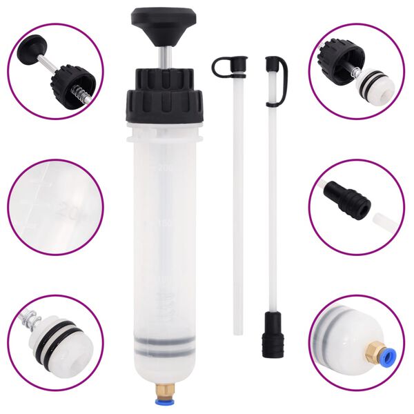 vidaXL piduri &otilde;hutusventiil, valge ja must, 0,2 l