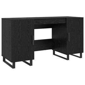 vidaXL Laud riiuliga uksega Must tamm 140 x 50 x 75 cm Tehispuit