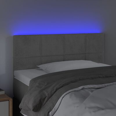 vidaXL LED-voodipeats, helehall, 80x5x78/88 cm, samet