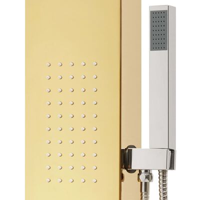 vidaXL dušipaneeli süsteem, roostevaba teras 201, kuldne