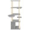 vidaXL kassimaja sisalk&ouml;itega kraapimispostidega, helehall, 147 cm