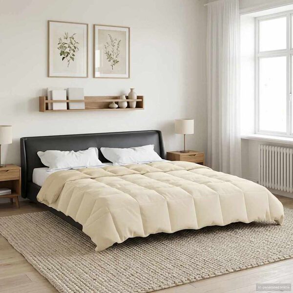 vidaXL Suvised teki Rapistatud cream 220 x 260 cm Mikrokiud