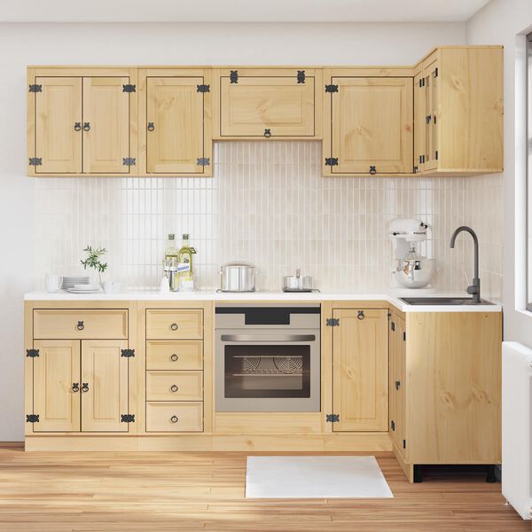 vidaXL Kapp sahtliga riiuliga uksega SKI 10 pcs Meepruun Tahke m&auml;nd