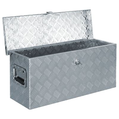 vidaXL alumiiniumist kast 76,5 x 26,5 x 33 cm, hõbedane
