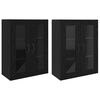 vidaXL Seinale kinnitatud kapid 2 pcs Must tamm 69,5 x 34 x 90 cm