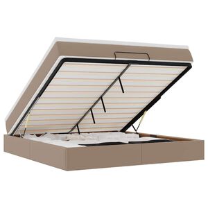 vidaXL Ottomani voodiraam madratsiga, cappuccino, 180x200cm, kunstnahk