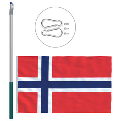 vidaXL Norra lipp ja lipumast, alumiinium, 6 m