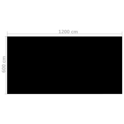 vidaXL kandilise basseini kate, 1200 x 600 cm, PE, must
