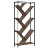 vidaXL raamatualus, pruun tamm, 79 x 30 x 180 cm, tehispuit ja metall
