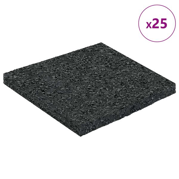 vidaXL Kummi graanulite terrassipadja Must 9 x 9 x 0,6 cm Kumm
