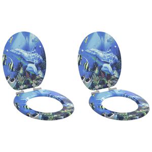 vidaXL vaikselt sulguvate kaantega prill-lauad, 2 tk, MDF, delfiinid