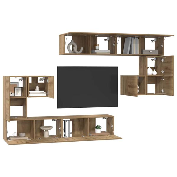 vidaXL TV &Uuml;ksused Seinale kinnitatav 4 pcs K&auml;sit&ouml;&ouml;puu Tehispuit