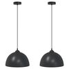 vidaXL rippvalgustid 2 tk, k&otilde;rgusega reguleeritavad, E27, mustad, &Oslash; 30 cm, metall