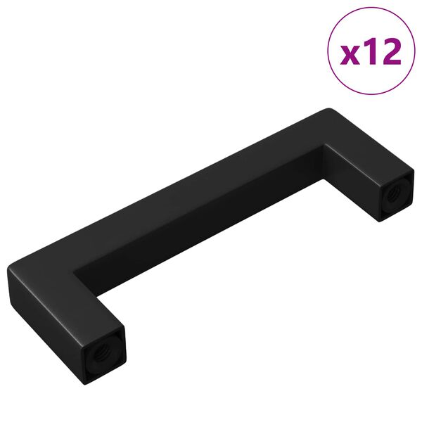 vidaXL M&ouml;&ouml;bli K&auml;epide 12 pcs Must 110 x 12 x 36 mm Raud