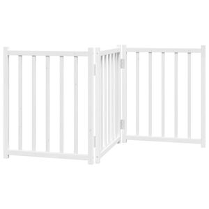 vidaXL kokkupandav koerav&auml;rav, 3 paneeli, valge, 150 cm, nulupuit