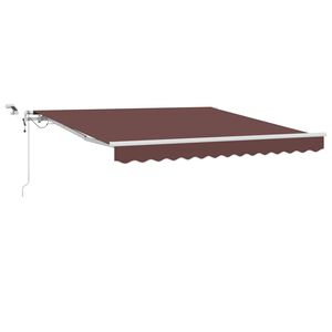 vidaXL automaatselt sisset&otilde;mmatav varikatus LEDiga, pruun, 300x250 cm