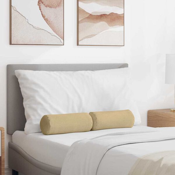 vidaXL Padjad 2 pcs Hall roheline &Oslash; 15 x 40 cm Korter kangas