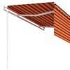 vidaXL automaatne varikatus rulooga, 3x2,5 m, oranž/pruun