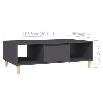 vidaXL kohvilaud, hall 103,5 x 60 x 35 cm, puitlaastplaat
