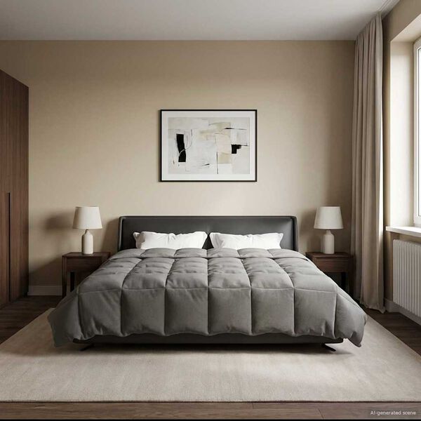 vidaXL T&auml;ispika aasta tekk Rapistatud Helehall 200 x 240 cm Mikrokiud