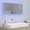 vidaXL LED vannitoa peeglikapp, Sonoma tamm, 90x8,5x37 cm, akrüül