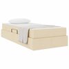 vidaXL Voodi hoiukohaga ja madratsiga cream 100 x 200 cm Pol&uuml;ester